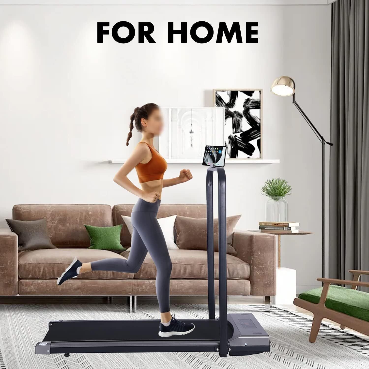 Walking Pad Treadmill Electric Foldable Underdesk Smart Running Machine + Holder